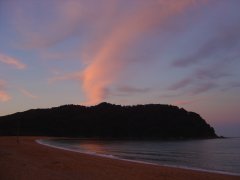 Sunset at Totaranui beach Sunset at Totaranui beach